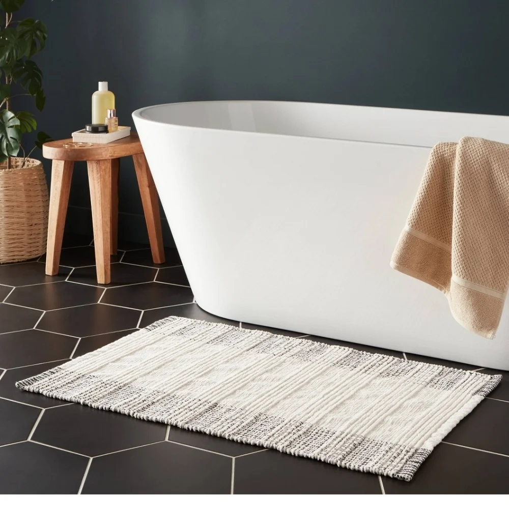 Thresol Black and White Textured Mat